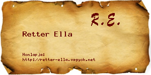 Retter Ella névjegykártya